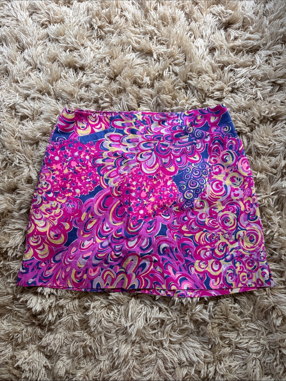 Lilly Pulitzer Pink & Purple Swirl Floral Print Mini Skirt 2